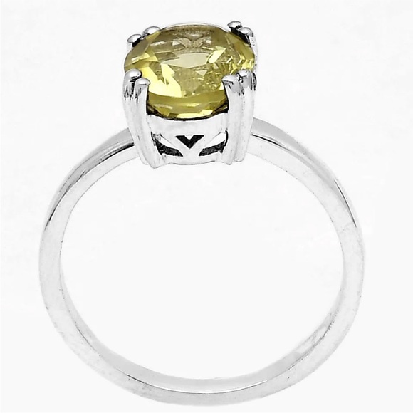 Gorgeous faceted lemon quartz sterling silver ring - Picture 2 of 4